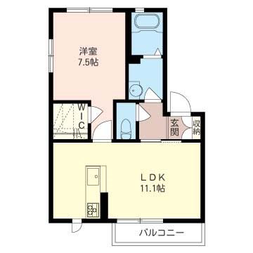 SHAMAISON MIRAI(1LDK/1階)の間取り写真