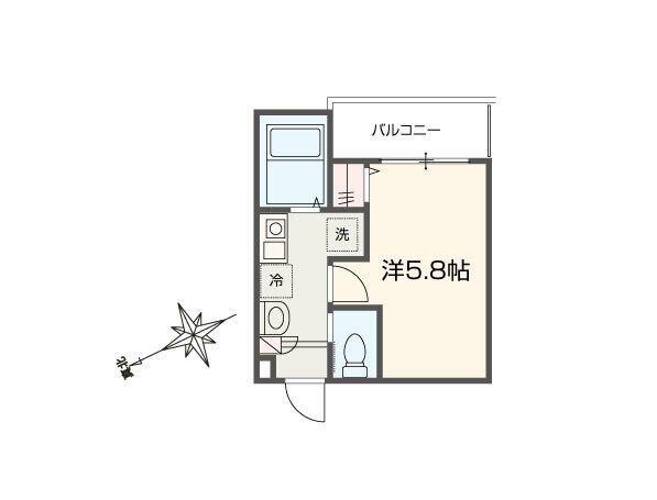 MELLAS鳩ヶ谷II(1K/1階)の間取り写真