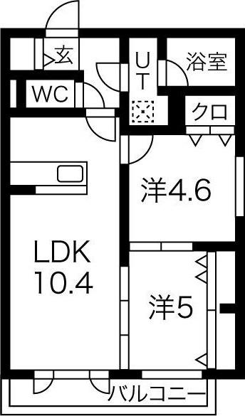 メニーズコート琴似プレミア(2LDK/3階)の間取り写真