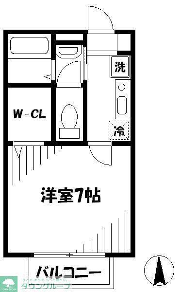 グランシャリオIII番館(1K/1階)の間取り写真