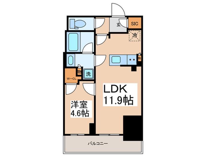 PARK AXIS 西大島コンフォートスクエア(1LDK/4階)の間取り写真