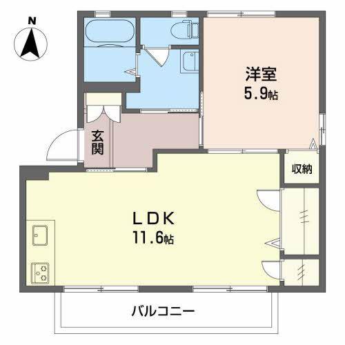 ルミエールI(1LDK/2階)の間取り写真