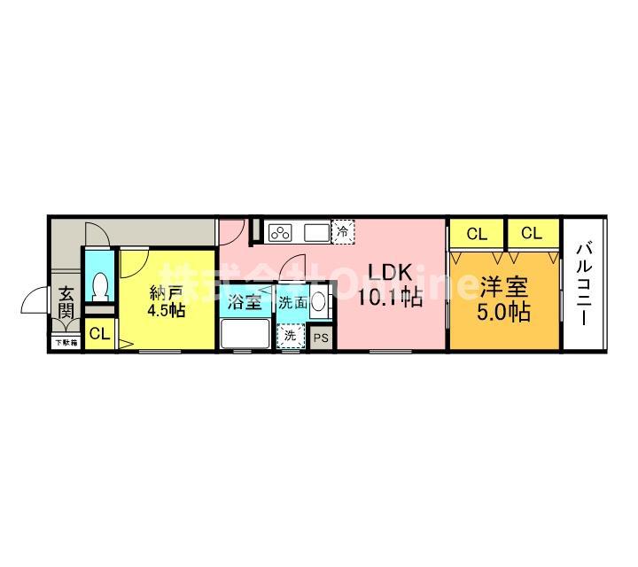 フォレストクリエオーレ壱番館(1SLDK/2階)の間取り写真
