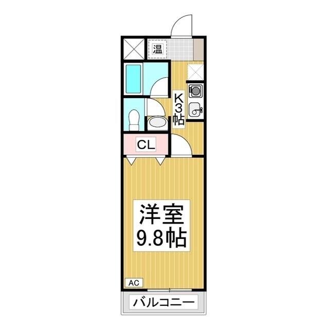 クレセントハウス・七瀬(1K/1階)の間取り写真