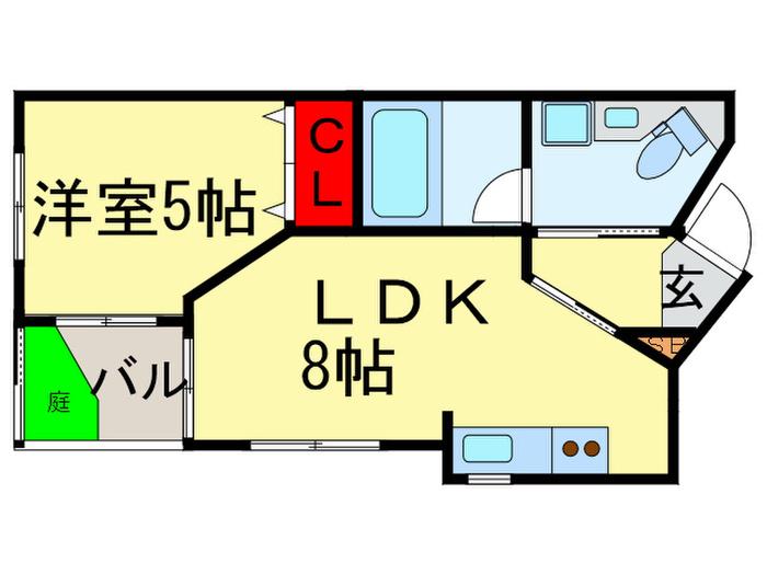 稲荷新風庵(1LDK/1階)の間取り写真