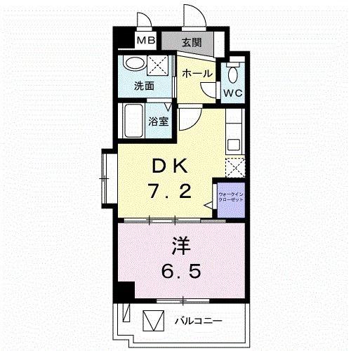 サンライズTS(1DK/2階)の間取り写真