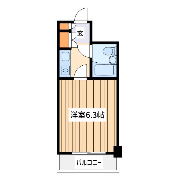 早川ビル(1K/6階)の間取り写真