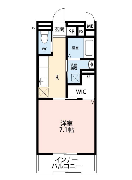 AMENITY K(1K/1階)の間取り写真