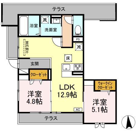 メゾン ド ネージュ東戸塚(2LDK/1階)の間取り写真