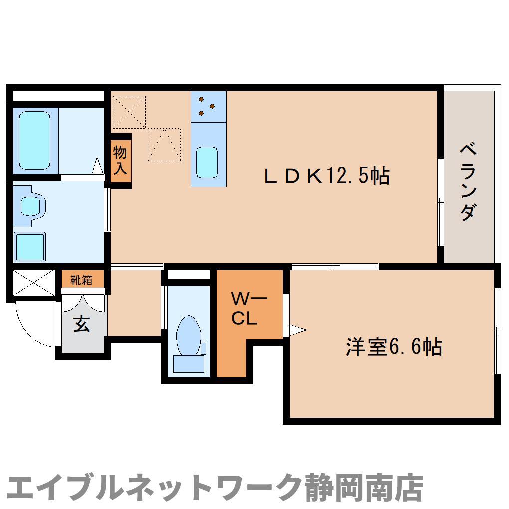 ブラウニー(1LDK/1階)の間取り写真