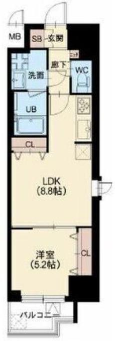 スプランディッド堀江(1LDK/10階)の間取り写真