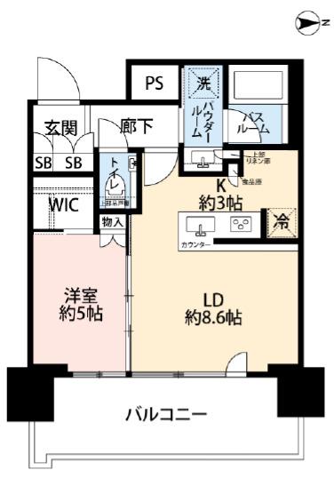 品川イーストシティタワー(1LDK/4階)の間取り写真