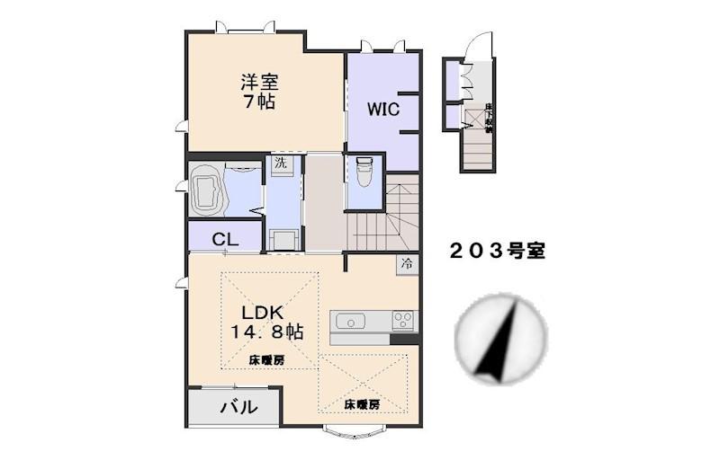 アーバンコート(1LDK/1階)の間取り写真