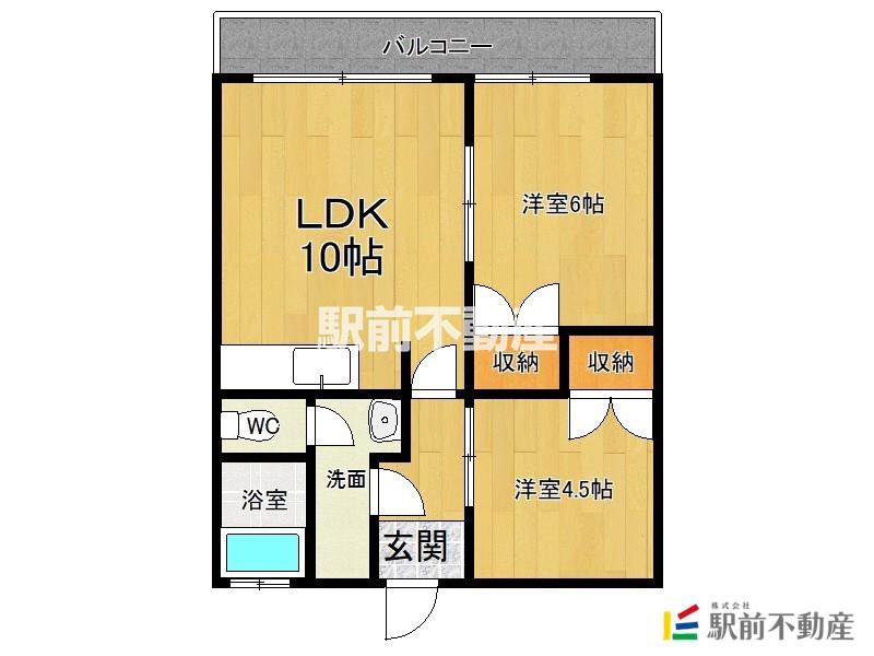 コーポラス田主丸II(2LDK/2階)の間取り写真