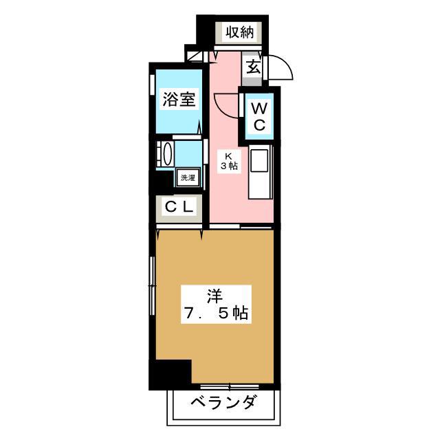 ヘクセンハウス錦糸町(1K/3階)の間取り写真