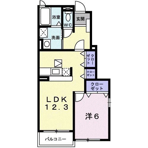 アルドーレ(1LDK/1階)の間取り写真