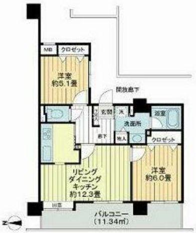 ライフプラザ横浜・瀬谷(1LDK/1階)の間取り写真