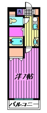 エトワール東浦和(1K/1階)の間取り写真