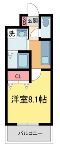 リタ 1ST(1K/1階)の間取り写真