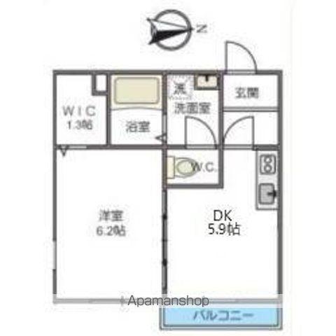 チェリーブロッサム東寺尾(1DK/2階)の間取り写真