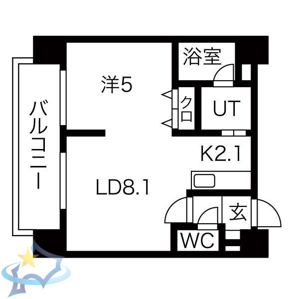 MYプラザ円山公園(1LDK/5階)の間取り写真