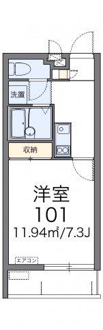 うむさの森(1K/2階)の間取り写真