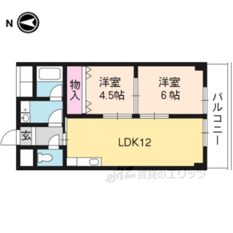 ROSE音羽川(2LDK/5階)の間取り写真