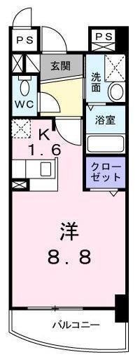 東峰マンション(ワンルーム/3階)の間取り写真