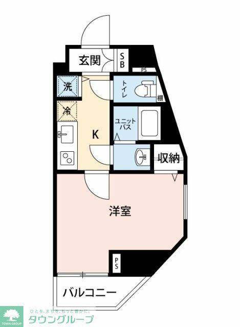 マイナビSTAYスタイリッシュ池尻大橋(1K/5階)の間取り写真