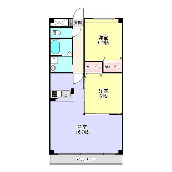 サニーコート(2LDK/2階)の間取り写真