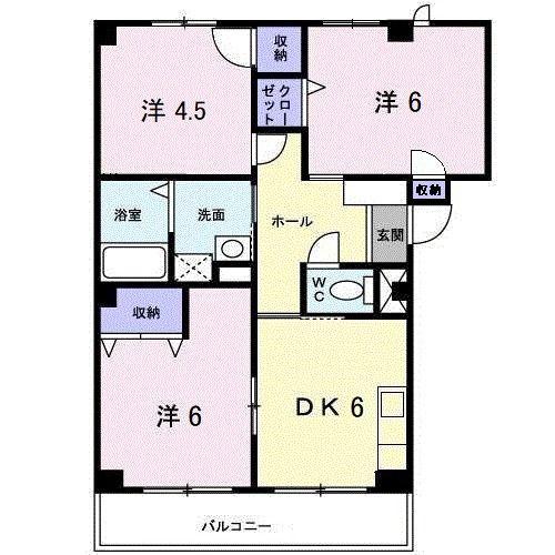 さくらマンションB(3DK/1階)の間取り写真