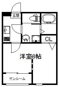 GRANDIR別府(1K/1階)の間取り写真