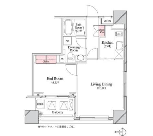 パークキューブ八丁堀(1LDK/12階)の間取り写真