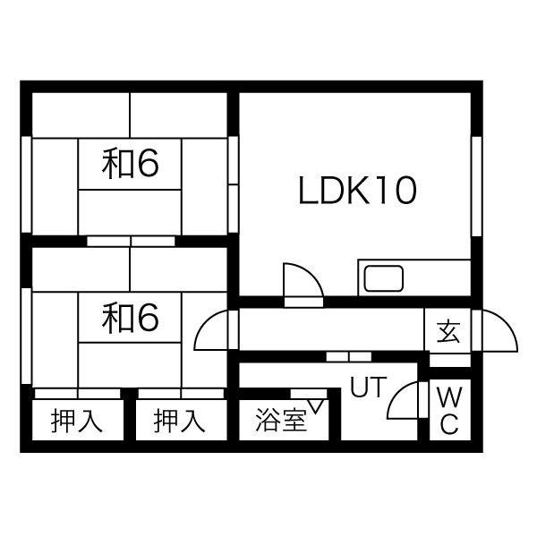 コーポはまなす(2LDK/2階)の間取り写真