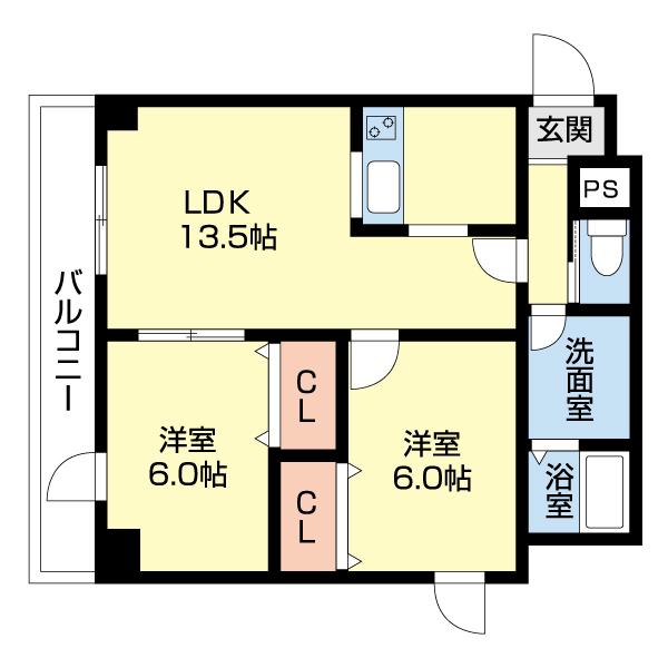 ライフコンフォート(2LDK/1階)の間取り写真