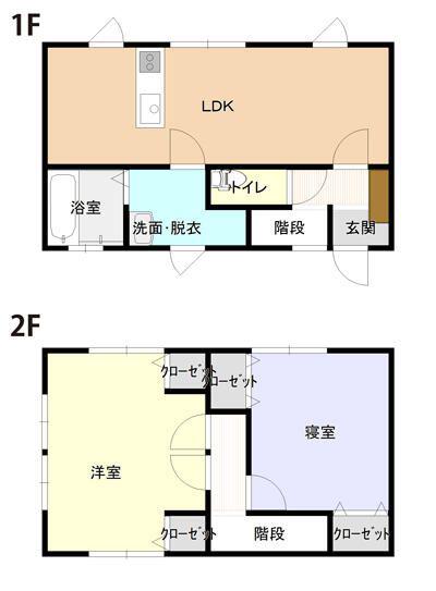 コンチネンタル黒瀬(2LDK/2階)の間取り写真