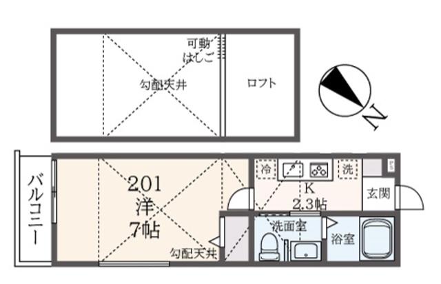 レジェンド・スクエア横濱弘明寺II(1K/2階)の間取り写真