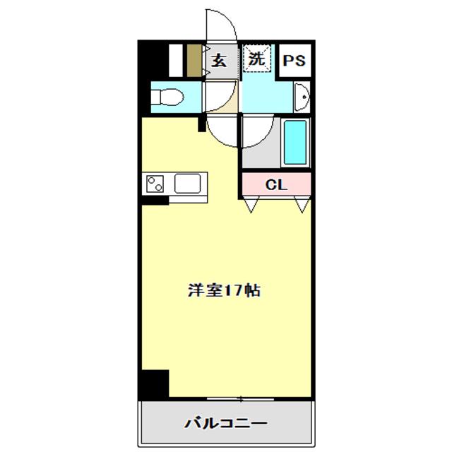 とさでん交通桟橋線 桟橋通一丁目駅 徒歩2分 7階建 築6年(ワンルーム/2階)の間取り写真
