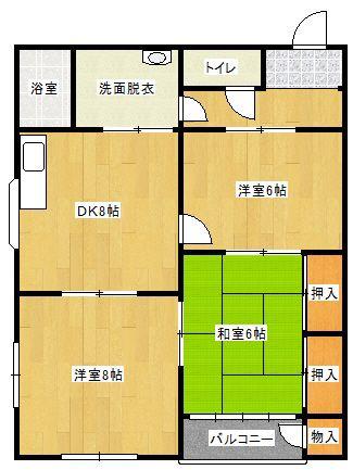 松田コーポ(3DK/2階)の間取り写真
