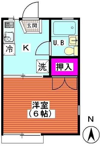 エリゼ弐番館(1K/1階)の間取り写真