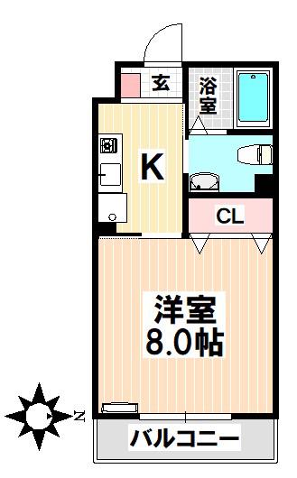 マイプレイス大同(1K/4階)の間取り写真
