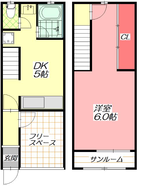 元町ハウス(1DK/1階)の間取り写真