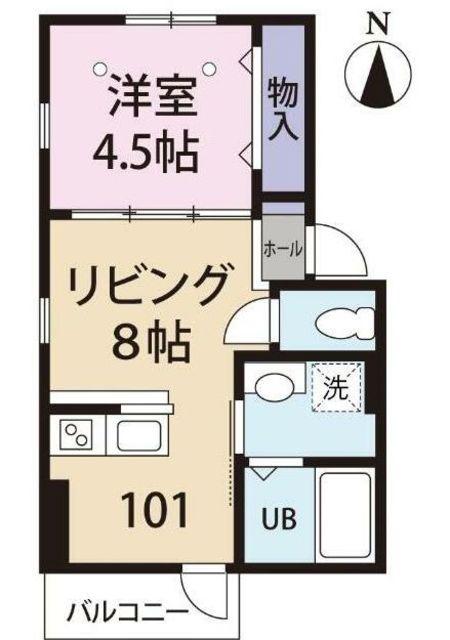 レナルヒュース中野(1LDK/1階)の間取り写真