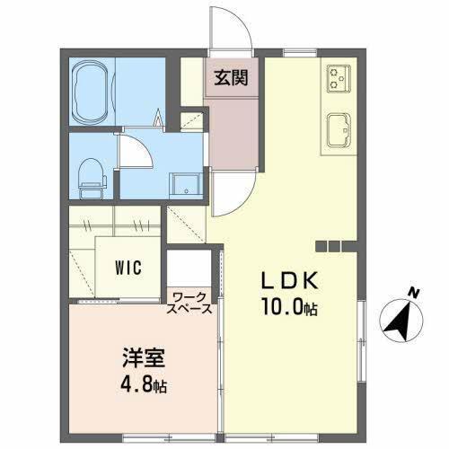グリーンパラソル(1LDK/1階)の間取り写真