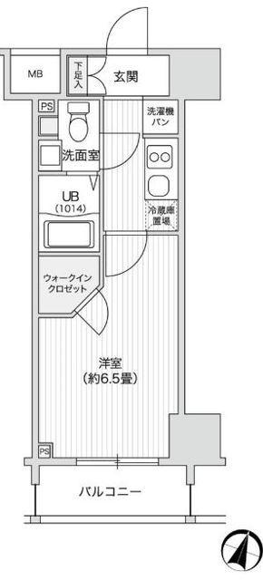 レジディア笹塚II(1K/2階)の間取り写真