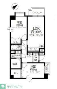 セリオ弐番館(2LDK/8階)の間取り写真