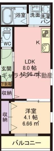 ラウレア吹田山手(1LDK/1階)の間取り写真