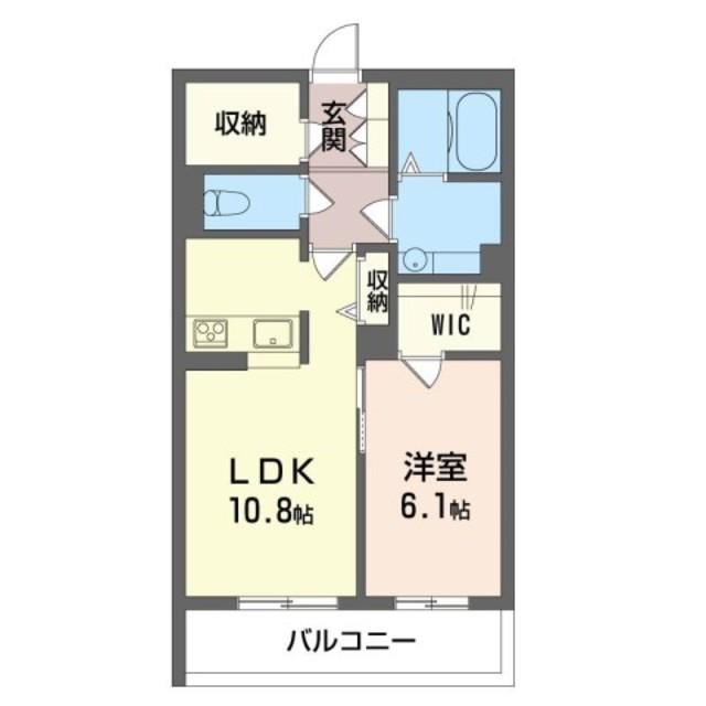 サンヒルズ竪台(1LDK/3階)の間取り写真
