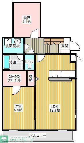 クレサンテーム(1SLDK/4階)の間取り写真