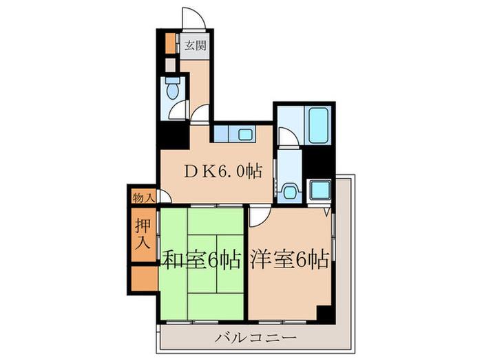 日興パレス東山(2DK/5階)の間取り写真